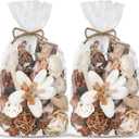 Nuanchu 2 Pack Decorative Balls Potpourri Bowl Filler Decor Natural Vase Bowl Filler Assorted Spherical Rattan Twigs Wicker Balls for Home Decor Centerpiece, No Scent(Beige Series,Classic Style)