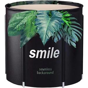 STARBRILLIANT Portable Foldable Bathtub, Collapsible Adult Travel Bath Tub for Camping, Home & Spa, Space-Saving Storage, Durable PVC Material (Leaf, 27inch)