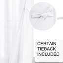 XWZO White Faux Linen Sheer Curtains, Light Filtering, Airy & Breathable Voile Window Curtains with Tiebacks for Kids Room, Farmhouse, Kitchen, 42 x 45 Inches Length, Set of 2 Panels