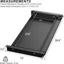 Large Under Desk Mounted Sliding Drawer with Pencil Tray and 60 Degree Tilt Panel to Pull Out, 26'' Long & 13'' deep Large Storage Organizer for Sit Stand Workstation