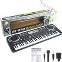 61 Key Piano Keyboard, Electronic Digital Piano for Kids Beginner with Microphone, 16 Tones, 6 Demos, 10 Rhythms, Recording, Keyboard Piano for Boys and Girls Christmas/Birthday Gift