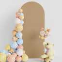 Putros Wedding Arch Cover 6FT Khaki Spandex Fitted Round Top Chiara Backdrop Stand Covers for Wedding Birthday Party Decoration