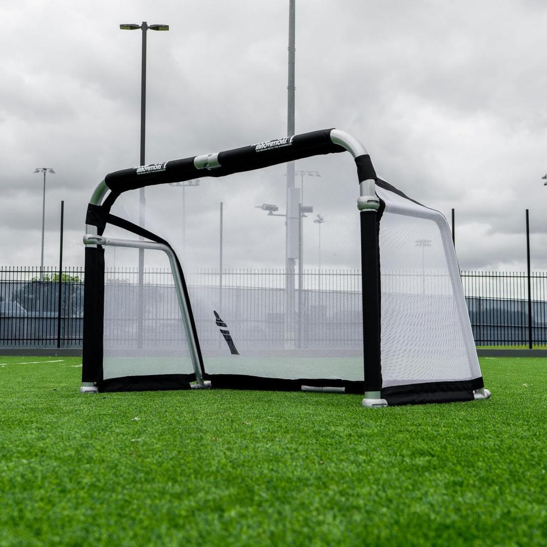 Soccer Innovations Quick Fold Portable Aluminum Goal - 5' x 3' Size, Competition Soccer Goal, Backyard Goal for Practice, Collapsible Goal, Mini Net, White Black