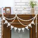 3 Pcs 4 Pcs Neutral Valentines Day Decor, Wood Bead Garland Felt Heart Garland, Farmhouse Wooden Rustic Banner Rustic Hanging Decor for Valentine Celebration Shelf Fireplace Wall, 6.6 ft (Fresh)