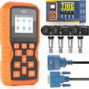 TPMS Programming Tool, Tire Pressure Monitor System Relearn Tool Set with 4 Pack 315MHZ+433MHZ Metal Programmable Sensor, Original Sensor ID Cloning, Reset/Activate/Relearn Sensors XTP-SP820