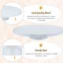 Wenqik 16 Inch Metal Cake Stand with Cake Knife and Spatula, Round Dessert Table Display Stand Metal Dessert Tray Serving Platter for Party, Wedding, Birthday, Baby Shower, Anniversary(White)
