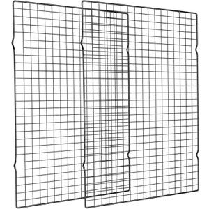 Briout Cooling Rack for Baking, 2-Pack 16x10 Inches Baking Rack, Thick Wire Cookie Rack for Cooking, Roasting, Grilling, Drying, Oven Safe, Fits Half Sheet Pan, Black