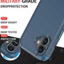 Diverbox for iPhone 16 Plus Case [Shockproof] [Dropproof] [Tempered Glass Screen Protector + Camera Protectors] Heavy Duty Protection Phone Case Cover for Apple iPhone 16 Plus (Blue)