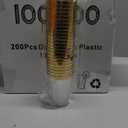I00000 200 Pack Gold Plastic Cups, 10 oz Clear Plastic Cups Gold Rimmed Disposable Wine Glasses Fancy Disposable Party Cups Wedding Cup Drinking Tumblers Cocktail Glasses with Gold Rim