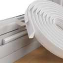 ESUFEIR 196" Wedge Sliding Window Weather Stripping Door Gap Filler,Adhesive Window Insulation for Winter Door Seal Strip,Soundproof Foam Tape for Frame,White