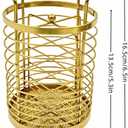 ZECNG Gold Kitchen Divided Organizer, Kitchen Countertop Holder for Serving Utensils, Stainless Steel Mesh Storage Baskets for Holding Knife Fork Spoon