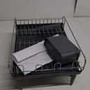 Expandable Dish Drying Rack, Foldable Dish Rack for Kitchen Counter, Stainless Steel Collapsible Dish Drainer Racks with Cutlery Holder, Gray (Large)