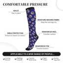 Compression Socks Knee High Circulation Support Socks For Women Men Athletic Running Hiking Travel (One Size, Usa Flag Softball)