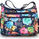 NOTAG Crossbody Bags for Women Nylon Shoulder Bag Floral Multi-Pocket Purses and Handbags
