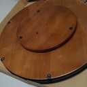 Farmhouse Oak 9" Lazy Susan Turntable Organizer for Cabinet, Round Wooden Lazy Susan Organization and Storage for Dining Table, Pantry, Kitchen, Countertop, Cupboard,Home Decor, Walnut Wood