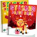 TBEEJ 2PCS Christmass Day Crafts for Kids Ages 4-8 Sticker Paint Books Gift Party Create 20 Pictures?Sticker Sheets are Separate?