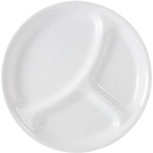 Corelle Livingware Divided Dinner Plate, 10-1/4-Inch, Winter Frost White - Pack of 4 Plates