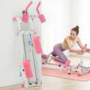 Heavy Duty 400Lbs Full Body Workout Machine, Zero Latency Linkage Spine Twist and Stretch Trainer, Adjustable Pink Crawling Machine for Desk Workers Home Gym