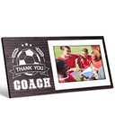 Sumind Sport Graduation Coach Picture Frame Football Softball Baseball Soccer Basketball Volleyball Graduation Photo Frame Thank You Coach Gift 4" x 6"(Soccer)