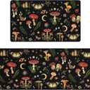 Mushroom Rug Kitchen Mats for Floor Cushioned Anti Fatigue Kitchen Rugs Sets of 2, Non Slip Waterproof Black Kitchen Floor Mat, Comfort Memory Foam Standing Mat for Office Laundry Sink Desk, 46''lx17''w+29''lx17''w-0.4''h