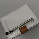 Alldaily Small RFID Blocking Leather Wallet for Women, Bifold with 10 Card Slots and Zipper Pocket (White/Brown)