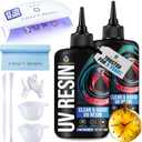 CRAFT RESIN UV Resin Kit with Light - 36W 22 LED Big Lamp and 200g Hard Type Low Viscosity UV Epoxy Resin, Crystal Clear & Non-Yellowing - Starter Kit for Jewelry Making