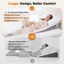 Vekkia 34" Extra-Long Wedge Pillow, Back & Arm Support, Bed Wedge Pillow for Sleeping After Surgery, Acid Reflux, Snoring Relief, Removable Washable Cover & Double Side Pockets, 7.5" Height, Gray, Longer Wedge Pillow