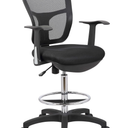 OfficeFactor Drafting Chair Tall Office Chair with Arms Executive Ergonomic Standing Desk Chair with Anti Scratch Wheels and Footrest