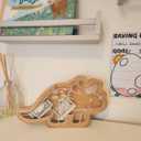 Wooden Dinosaur Piggy Bank for Boys and Girls - Fun Money Saving Dino Piggy Bank for Kids - Perfect for Children and Toddlers of Any Age to Learn About Savings, Responsibility and Long Term Goals