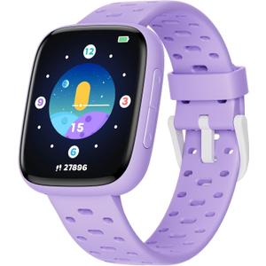 Smart Watch for Kids No Phone No APP Needed, 1.83" AMOLED Screen Fitness Tracker Watch with Pedometer, Kids Smart Watch with Heart Rate/Sleep Monitor, IP68 Waterproof for Girls 5-12 (Lilac)