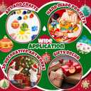 Wonderjune 20 Pcs Christmas Foam Texture Painting Paper for Craft, Magical Foam Texture Paper Sheet with Water Brush Pen, Handicraft Blank Painting Sheet for 3D Craft DIY Art Supplies (Christmas Ball)