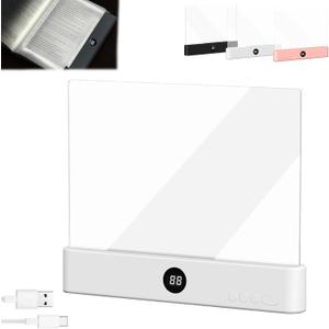 LED Reading Light, Rechargeable Clear Flat Book Light with 3 Colors & Timer, Dimmable Book Lights for Reading at Night, Doodleable Panel Plate Lamp Full Page Lights, for Book Lovers (White)
