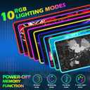 ToLuLu RGB Gaming Wireless Charging Mouse Pad, 5/7.5/10/15W 10 Light Modes LED Mouse Pad Computer Keyboard Mat Mousepad, 800x300x4MM Extended Large Desk Mat for Gaming, MacBook, Laptop, PC,World Map