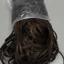 SIMBEAUTY Chocolate Brown Micro Braided Wigs For Black Women 26inch Long Synthetic Lace Front Wig With Baby Hair Cornrows Box Braiding Hair Wig Free Part