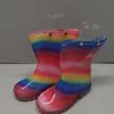 Hbxooxts Toddler Rain Boots Waterproof Rubber Kids Rain Boots for Girls and Boys with Fun Patterns and Easy-On Handles, Size 10 Toddler