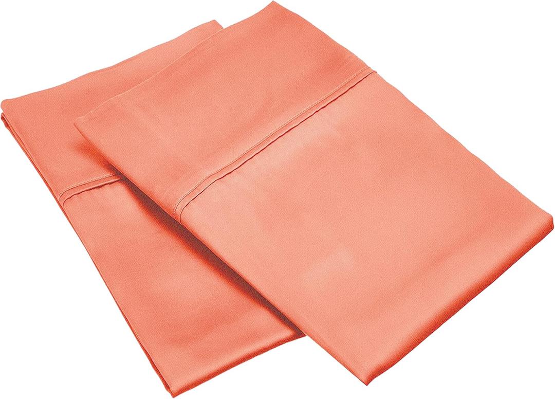 Superior MO300SDPC SLCO, Cotton 300 Thread Count Envelope Closure Pillowcases, Standard, Coral, 2 Piece