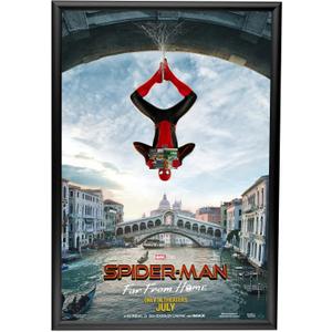 SnapeZo Poster Frame 24x36 Inches, Black 1 Inch Aluminum Profile, Front-Loading Snap Frame, Wall Mounting, Sleek Series