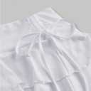 Women's Drawstring Bow Side Mini Skirts Tiered Layer Ruffle Elastic Waist Y2K Coquette Short Skirts (White, M)