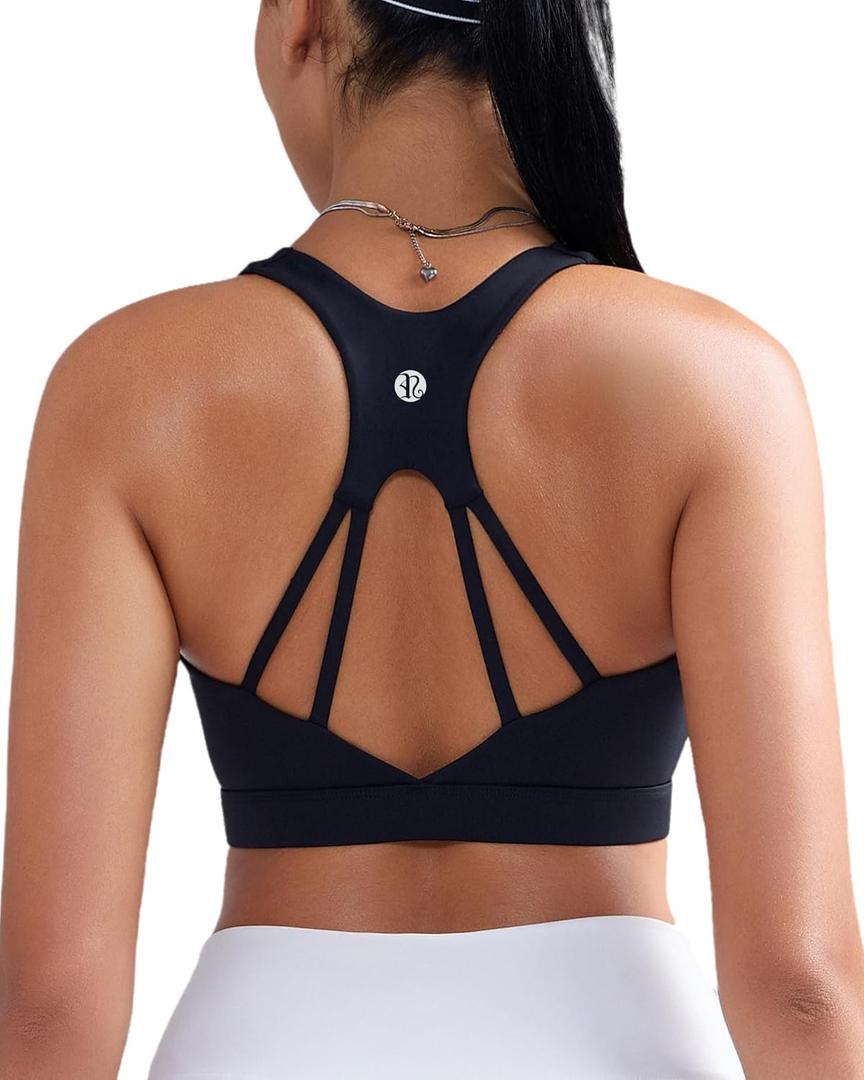 RUNNING GIRL Sports Bras for Women High Support,Racerback Molded Cup Sports Bra with Sewn in Pads Workout Running Bra (X-Large)