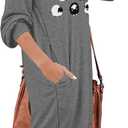 PrinStory Women's Casual Sweater Dresses Fall Winter Crewneck Loose Fit Pullover Tunic Dress with Side Pockets for Work S-4XL (XL)