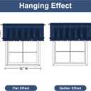 Likiyol Linen Valances for Windows Farmhouse Window Valances with Ruffle Rustic Country Light Filtering Kitchen Valance Curtains Rod Pocket Valance for Bathroom Cafe, Navy Blue, 52" W X 18" L