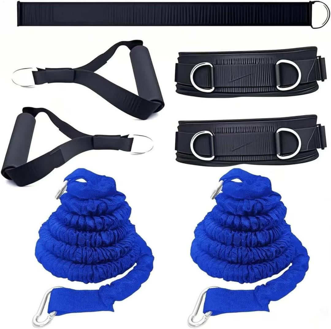 Resistance Speed Training Equipment, Dual Running Bungee Bands | 8pcs Exercise Explosive Force Bounce Set Improve Agility Power Strength for Jumping Basketball Tennis Football Volleyball