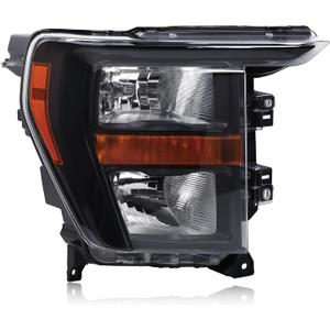 Black Halogen Headlights Compatible With 2021-2023 Ford F150 F-150