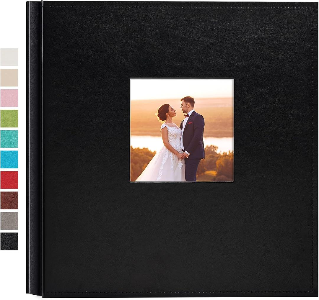 potricher Photo Album 4x6 1000 Photos Leather Cover Large Capacity Picture Albums with 1000 Horizontal and Vertical Pockets for Family Wedding Anniversary and Baby (Black)