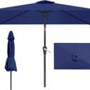 6.5x10FT Patio Umbrella, Outdoor Umbrella with Push Button Tilt and Crank, 8 Sturdy Ribs, UV Protection & Waterproof Market Umbrella for Pool, Backyard, Beach,Deck (Navy)