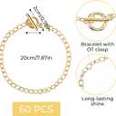 120 Pcs Bracelet Chain Gold Link Bracelet Chains for Jewelry Making Bracelets Bulk with Clasps for Women DIY Bracelets Jewelry Making Crafts 7.87inch