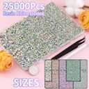 25000Pcs Resin Rhinestones with Tweezers for Bedazzling, AB 2-6mm Mixed Sizes Crystal with 3Pcs 10ml B7000 Jewelry Glue for Nail Art Makeup