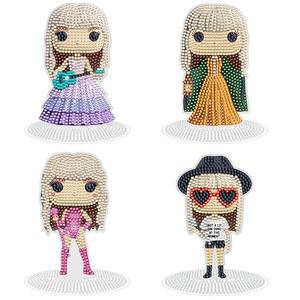 Lustriona Diamond Art Kits Merch Gifts for Women 4 Pcs Acrylic Diamond Painting Kit Stand Up Diamond Art Kits for Adults