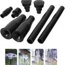 1 Set Plastic Garden Waterfall Fountain Nozzle Head Set 4 Shapes Black