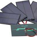 Micro Solar Panels with Wire, 5PCS 5V 200mA Photovoltaic Solar Cells Kit 110mmx60mm / 4.33''x 2.36''